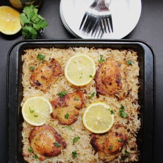 Baked Greek Chicken & Oregano Rice