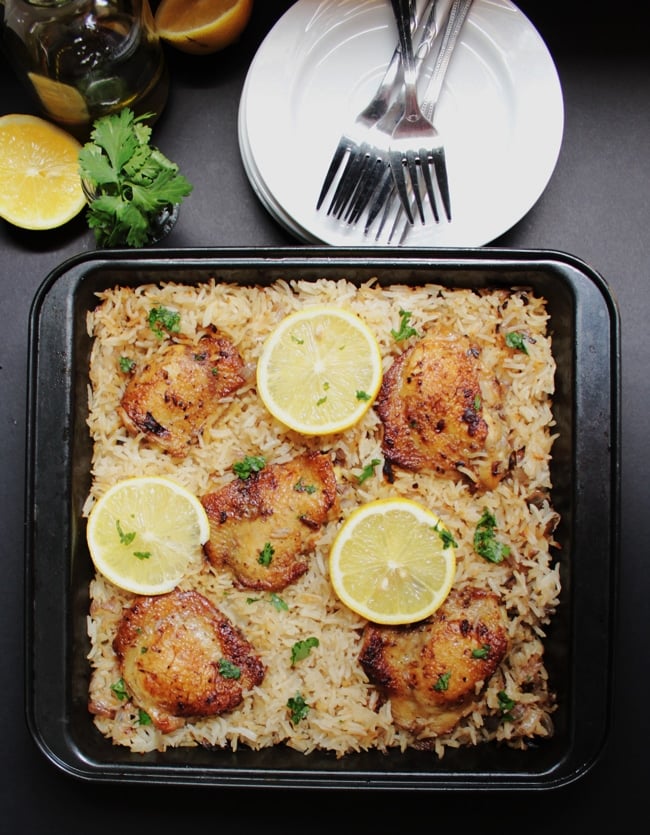 Baked Greek Chicken & Oregano Rice I Knead to Eat