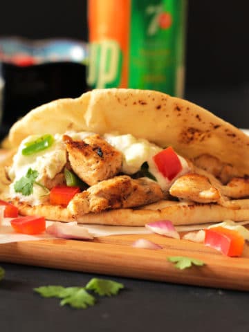 Greek Chicken Souvlaki Wraps with Herb Roasted Potatoes