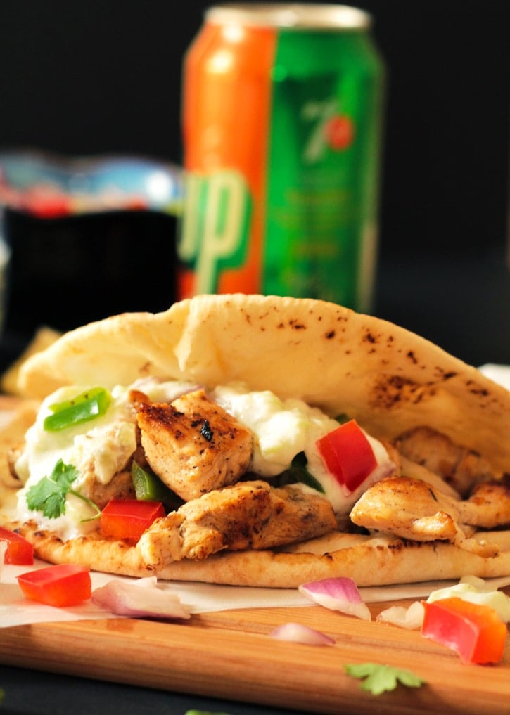 Greek Chicken Souvlaki Wraps with Herb Roasted Potatoes