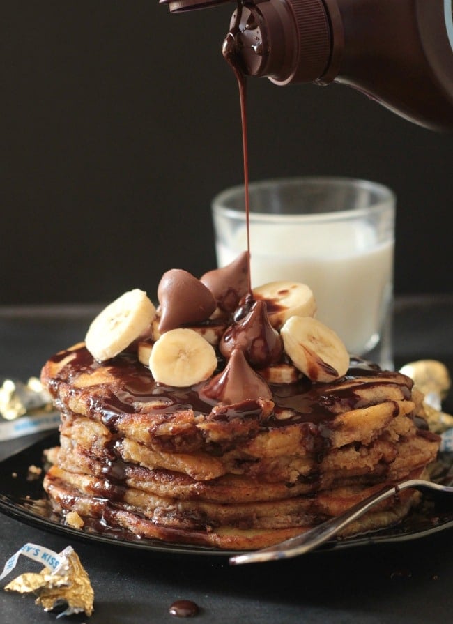 Hershey's Kisses Chocolate Stuffed Pancakes