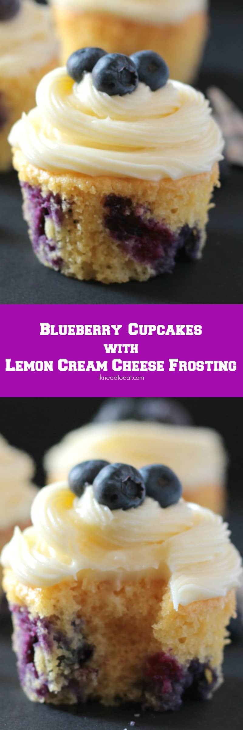 Blueberry Cupcakes with Lemon Cream Cheese Frosting