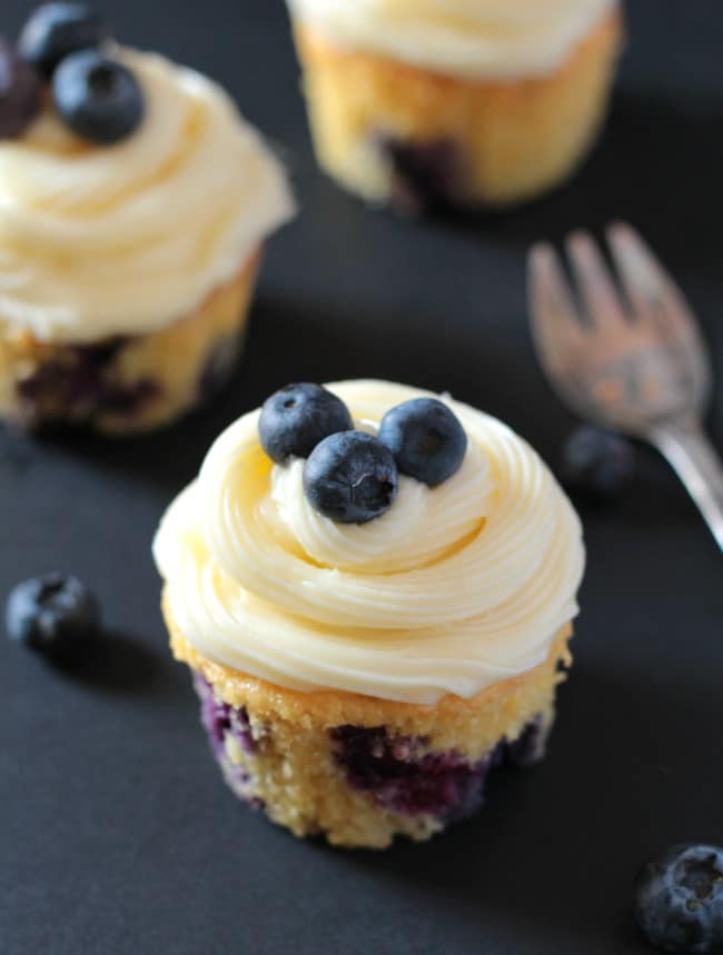 Blueberry Cupcakes with Lemon Cream Cheese Frosting