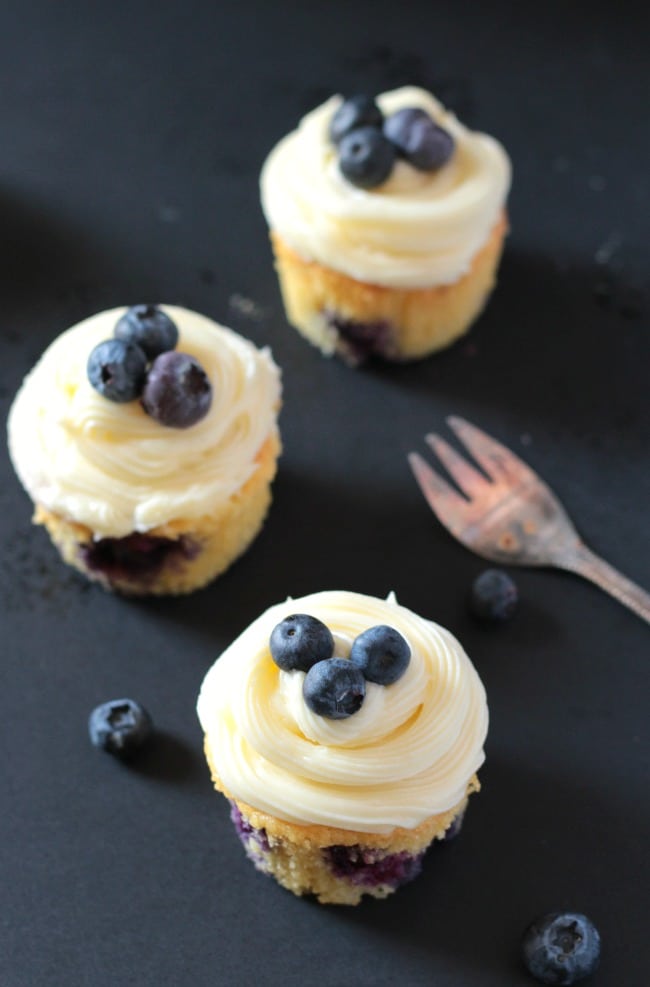 Blueberry Cupcakes with Lemon Cream Cheese Frosting