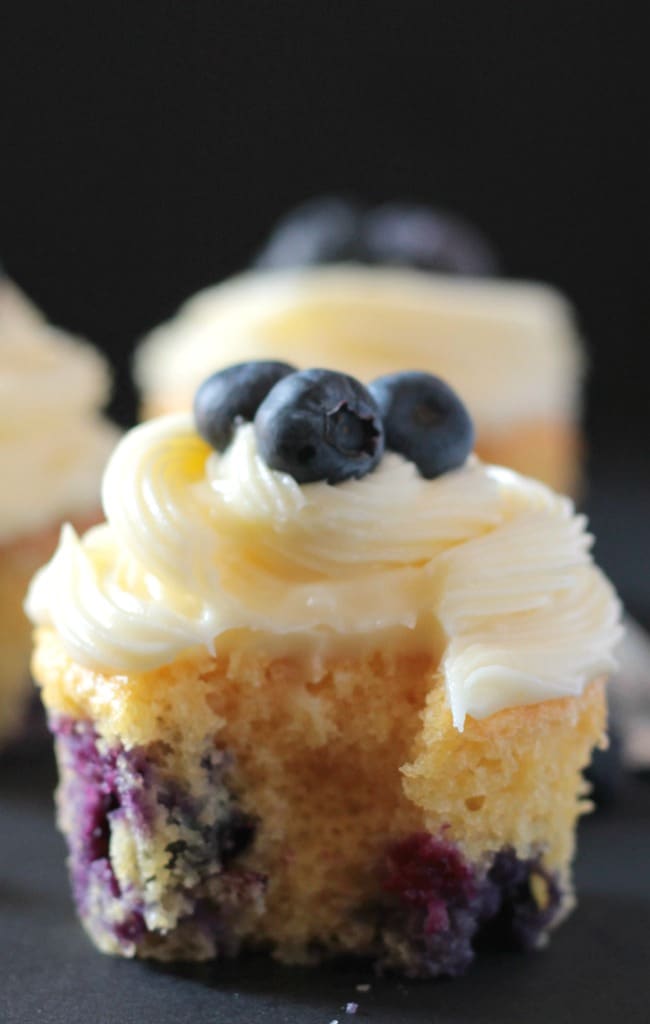 Blueberry Cupcakes with Lemon Cream Cheese Frosting