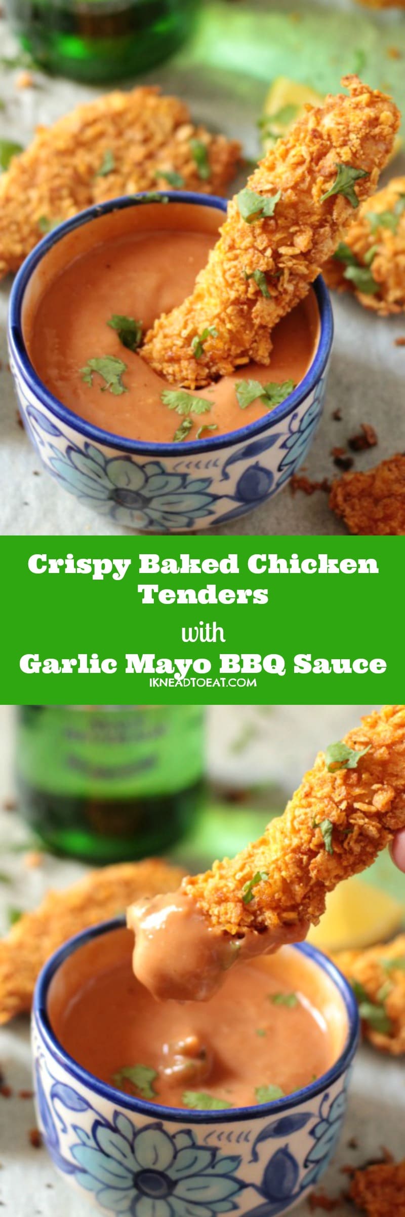 Crispy Baked Chicken Tenders with Garlic Mayo BBQ Sauce