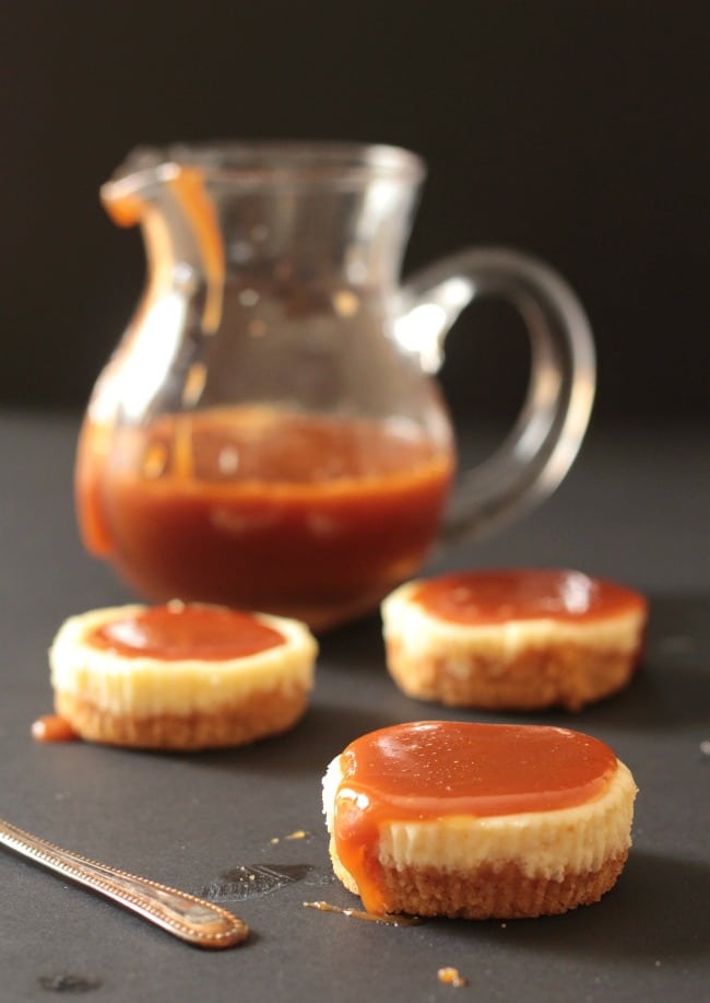 Golden Oreo Salted Caramel Mini Cheesecakes