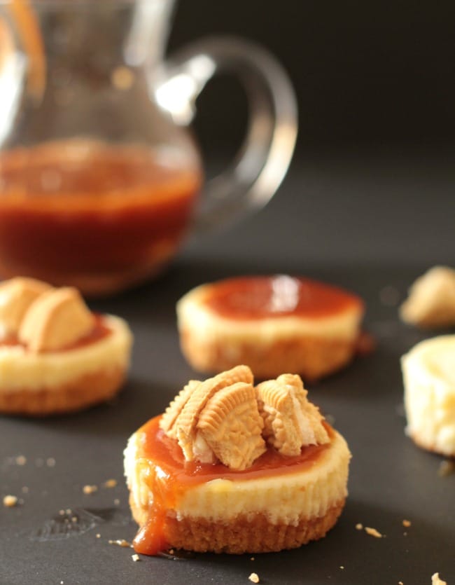 Golden Oreo Salted Caramel Mini Cheesecakes