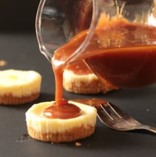 Golden Oreo Salted Caramel Mini Cheesecakes