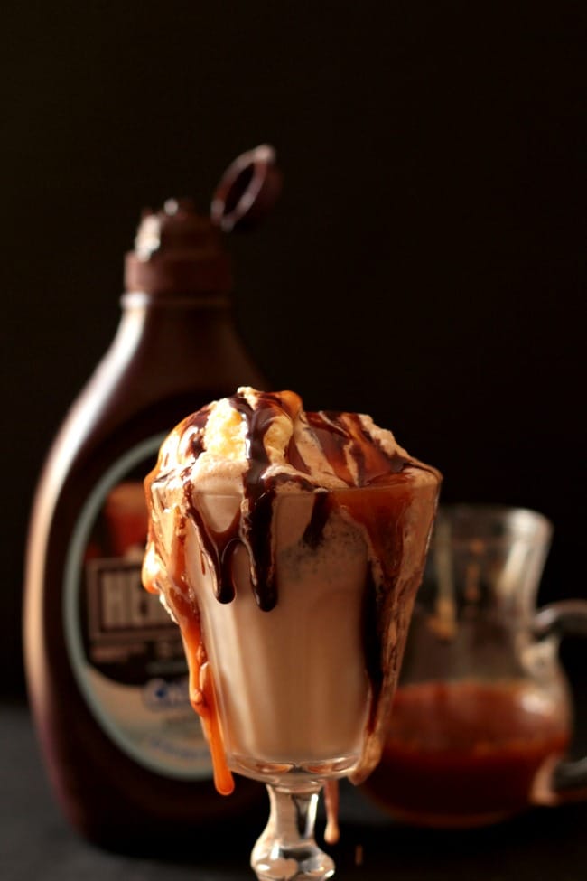 Salted Caramel Mocha Ice Cream Milkshake