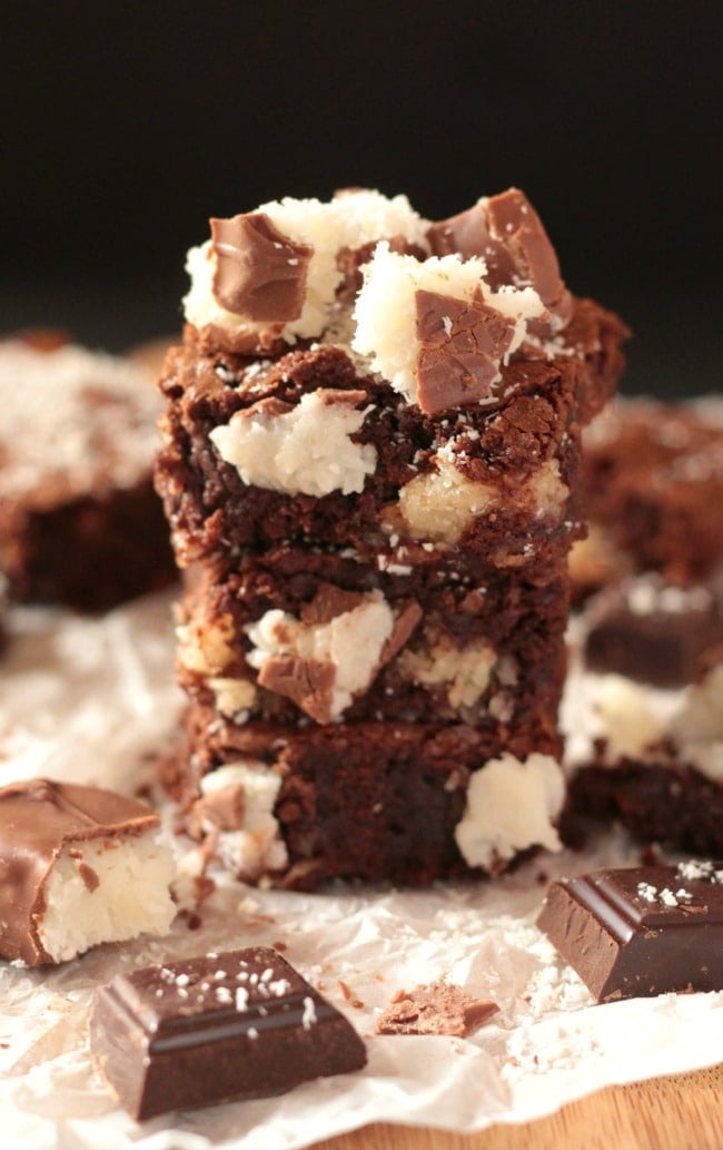 Chewy Coconut Stuffed Brownies