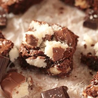 Chewy Coconut Stuffed Brownies