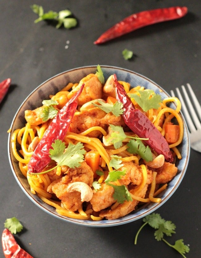 Spicy Chicken Cashew Noodles