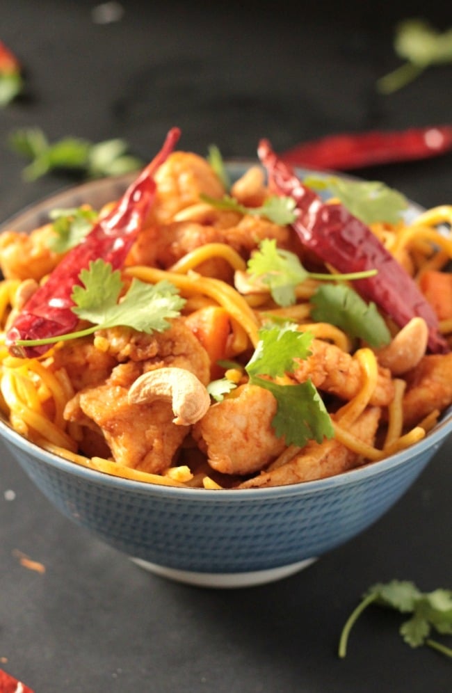 Spicy Chicken Cashew Noodles