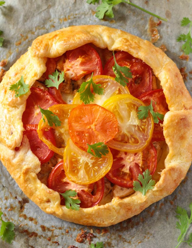 Summer Herbed Chicken & Tomato Galette