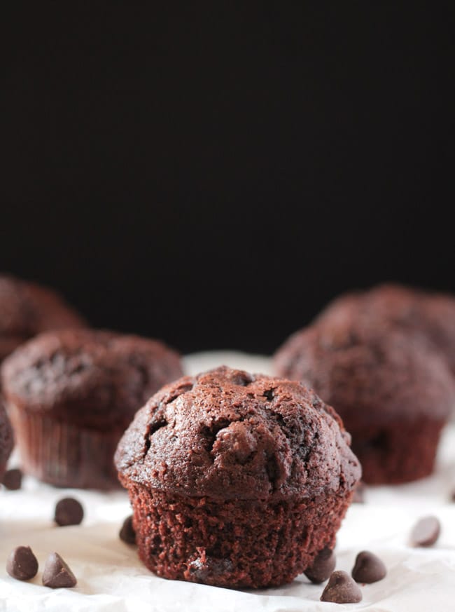 No Mixer Double Chocolate Muffins