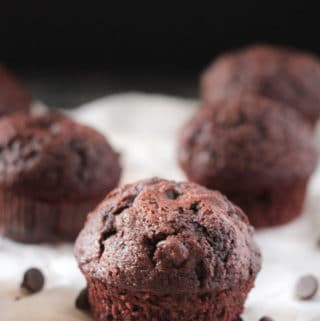 No Mixer Double Chocolate Muffins