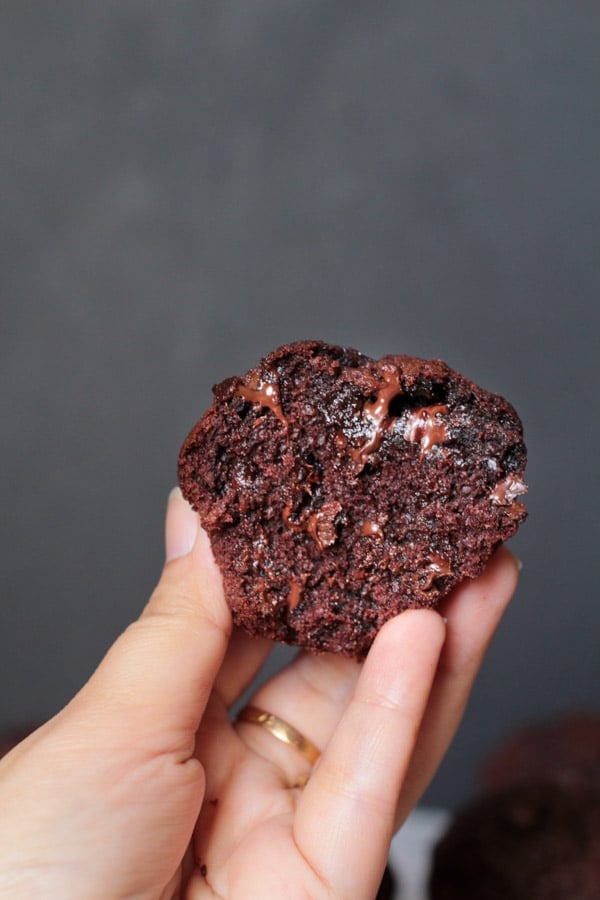 No Mixer Double Chocolate Muffins