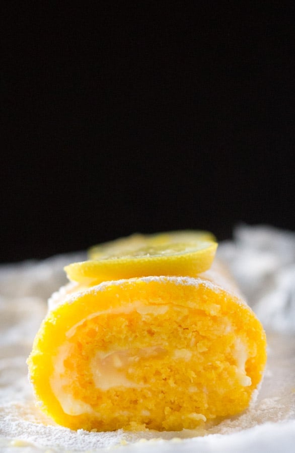 Lemon Swiss Roll with Lemon Cream Cheese Filling-4
