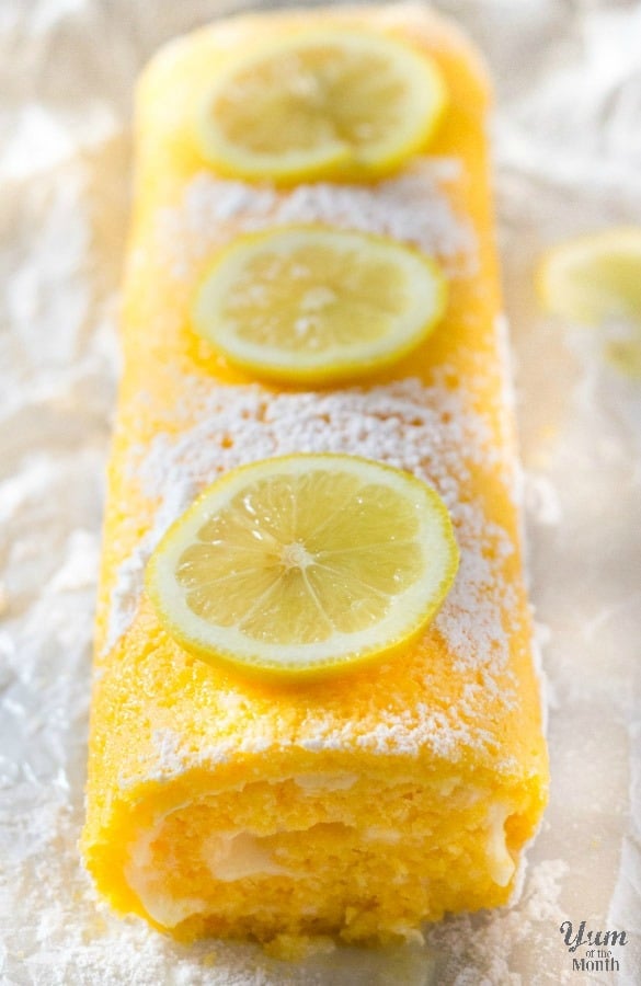 Lemon Swiss Roll with Lemon Cream Cheese Filling