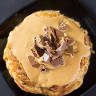Peanut Butter Chocolate Chunk Oatmeal Pancakes