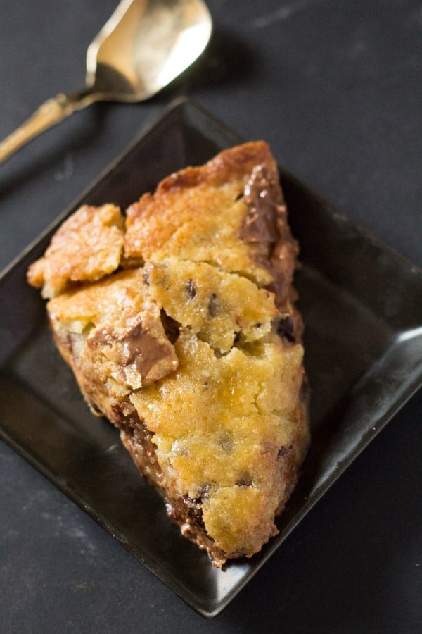 Giant Chocolate Chip Cookie Stuffed with Peanut Butter Cups