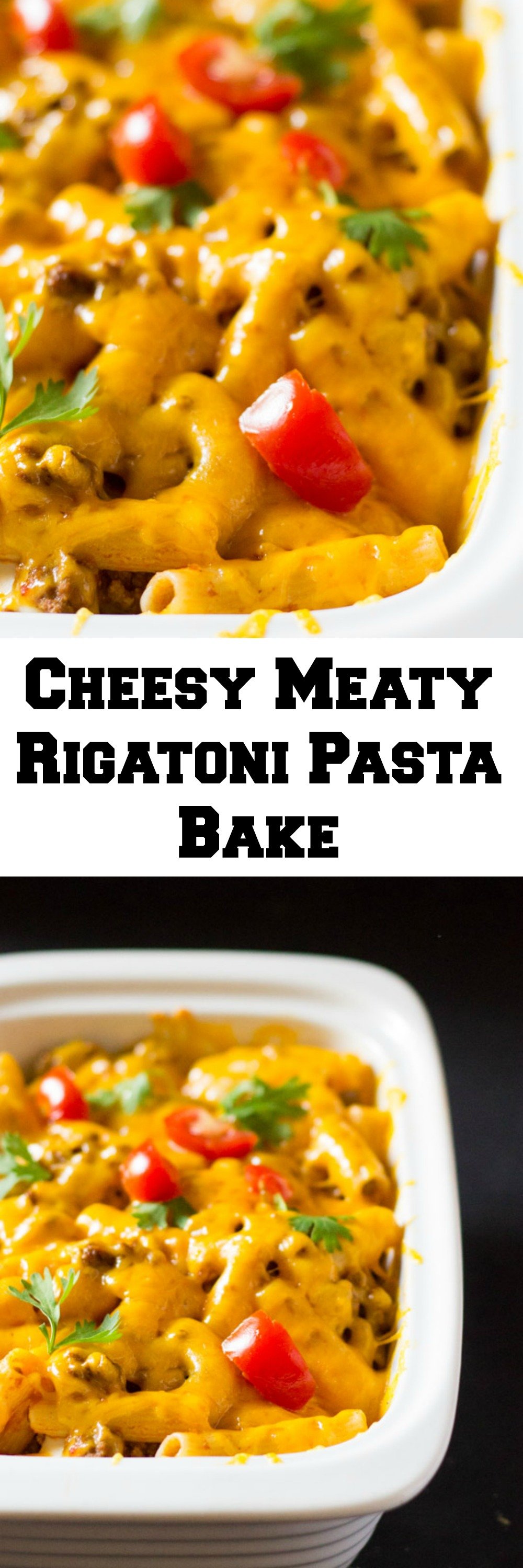 Cheesy Baked Beef Rigatoni