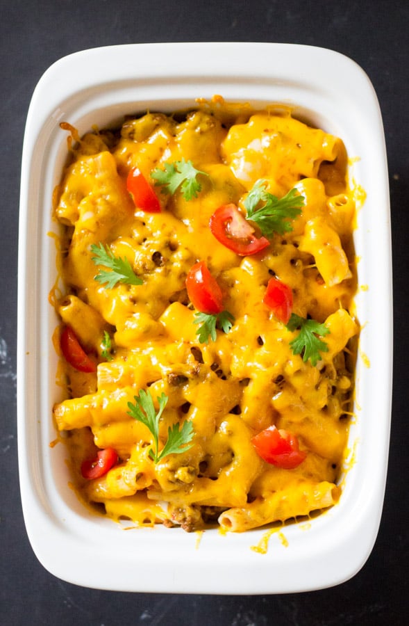 Cheesy Baked Beef Rigatoni