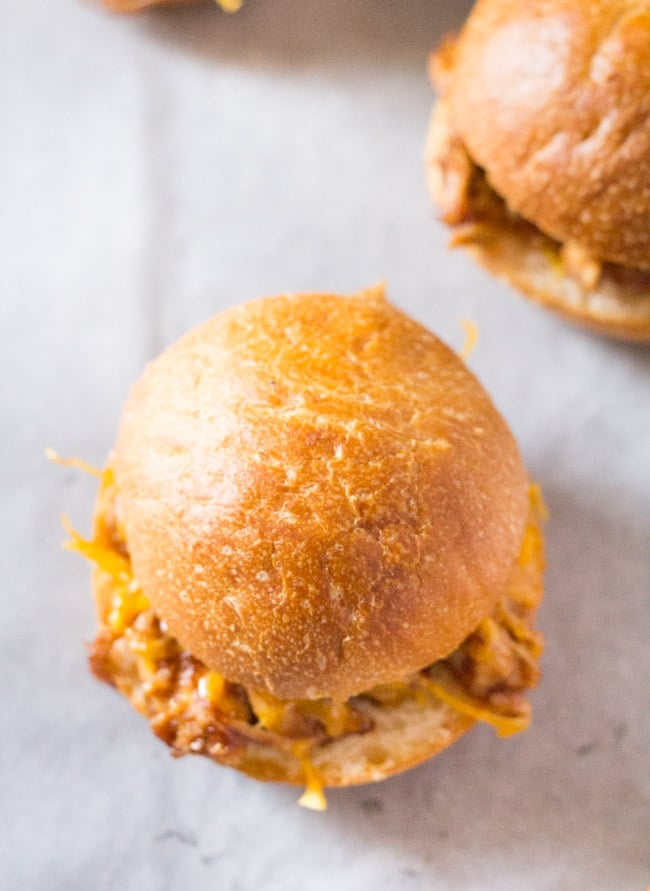 Baked Mini BBQ Chicken Sliders