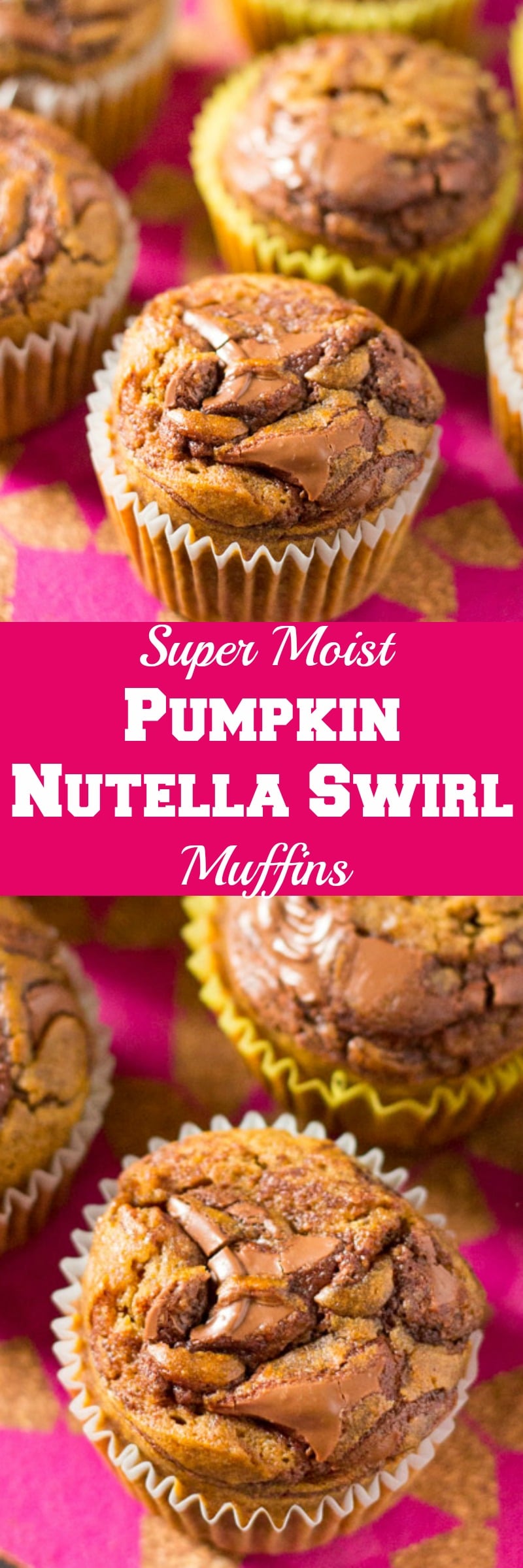 Super Moist Pumpkin Nutella Swirl Muffins