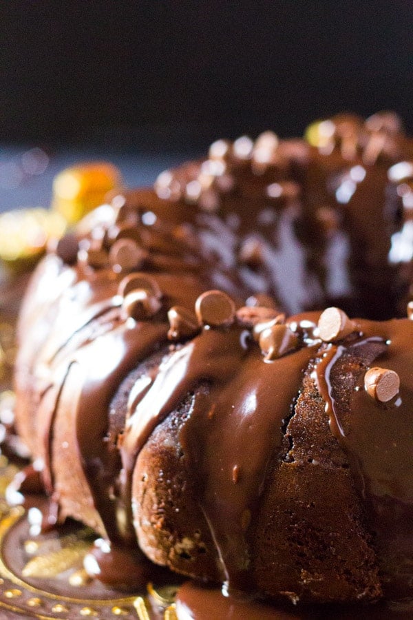 Reese's Triple Chocolate Bundt Cake