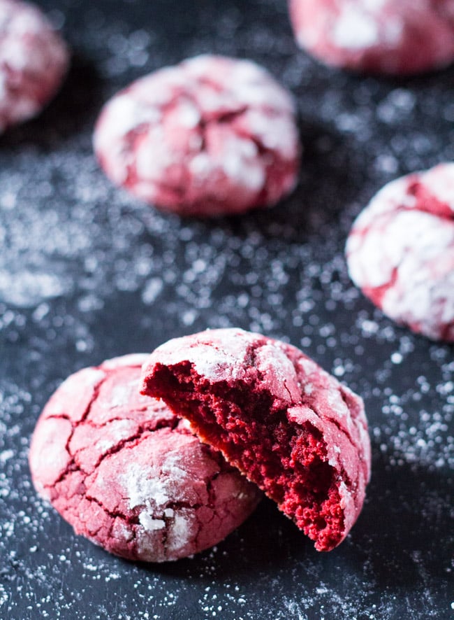 Red Velvet Crinkle Cookies