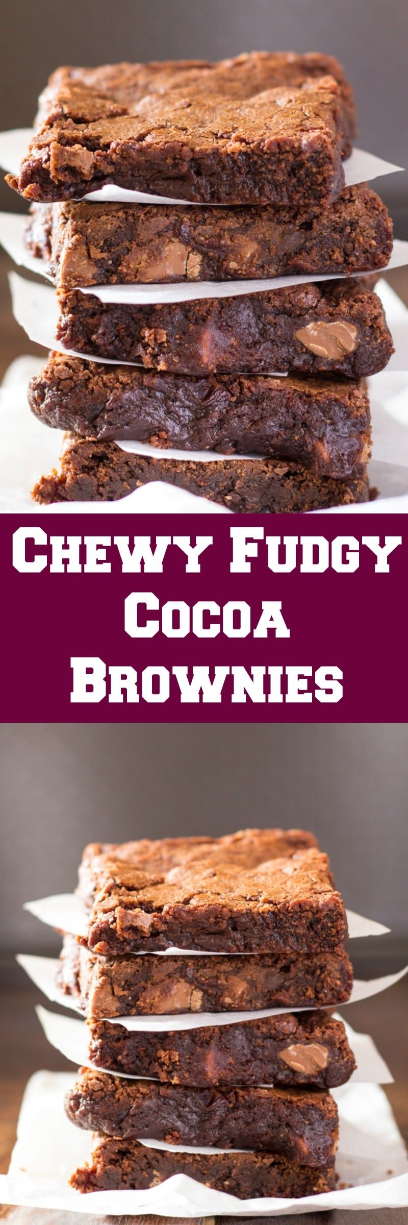 Chewy Fudgy Cocoa Brownies