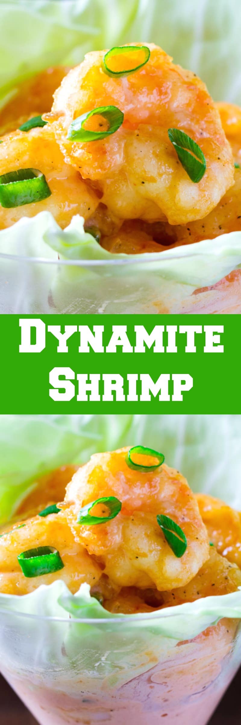 Dynamite Shrimp and sauce in a glass dish.