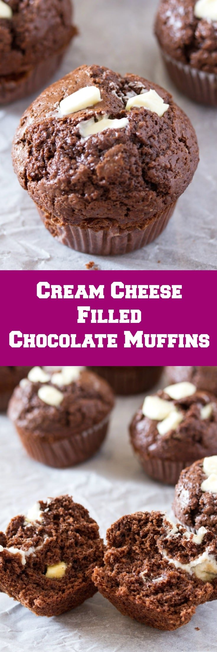 Cream Cheese Filled Chocolate Muffins