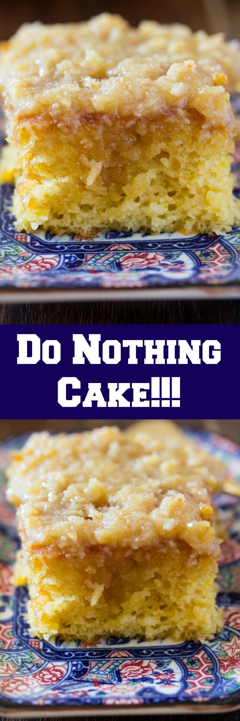 Do Nothing Cake on a plate.