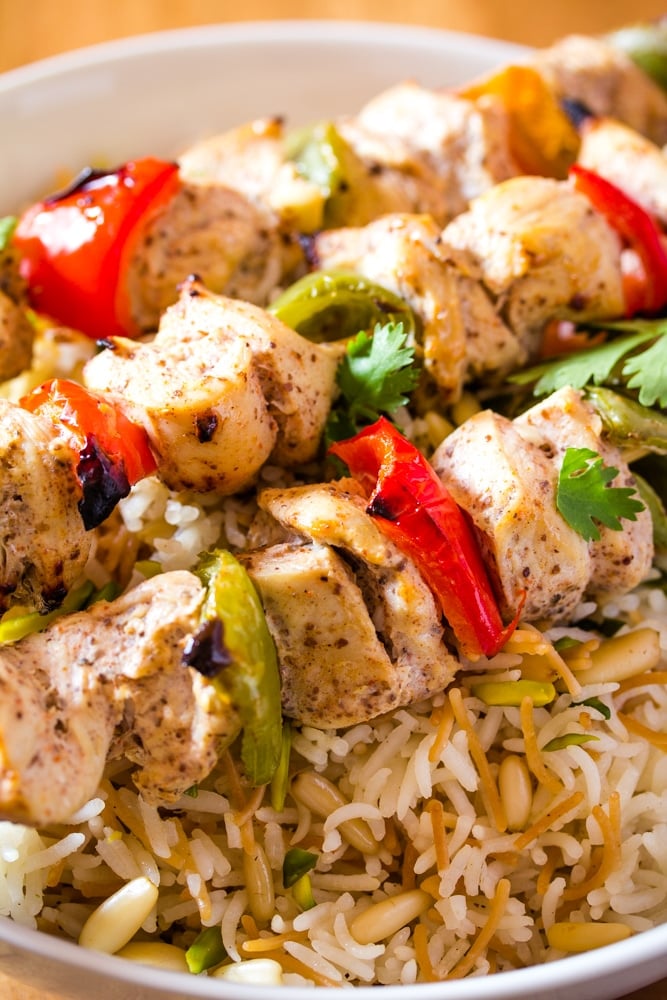Chicken Shish Tawook with Lebanese Rice