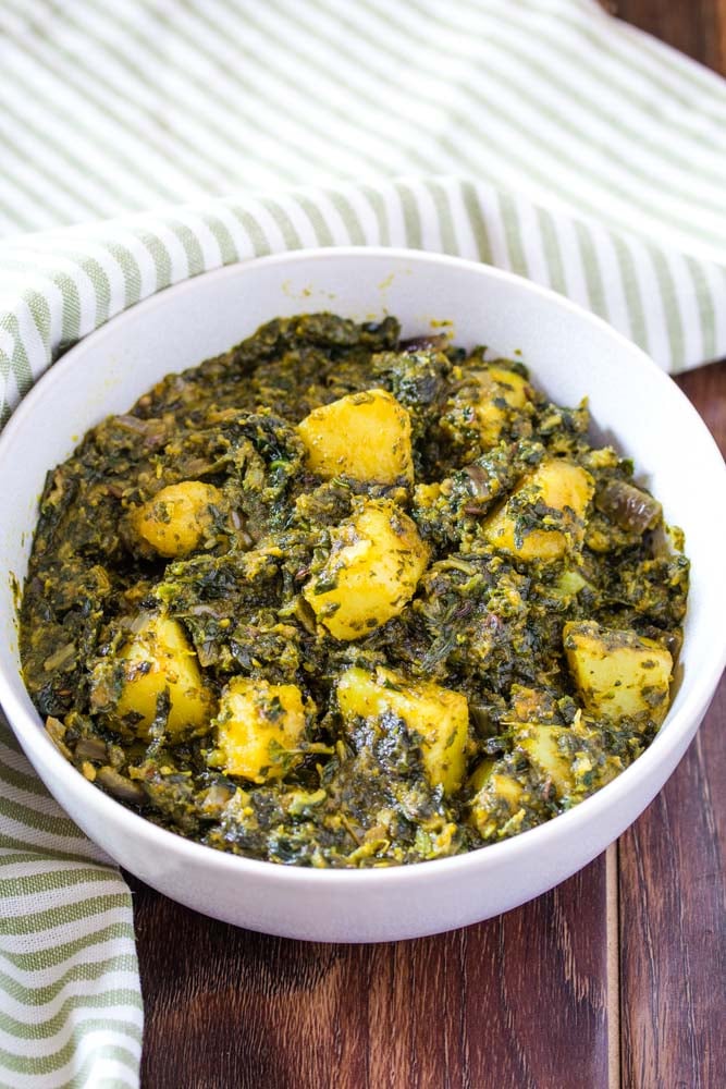 Aloo palak chicken recipe