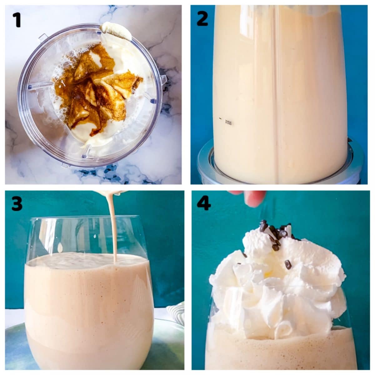 Step by step pictures of making cold coffee. 