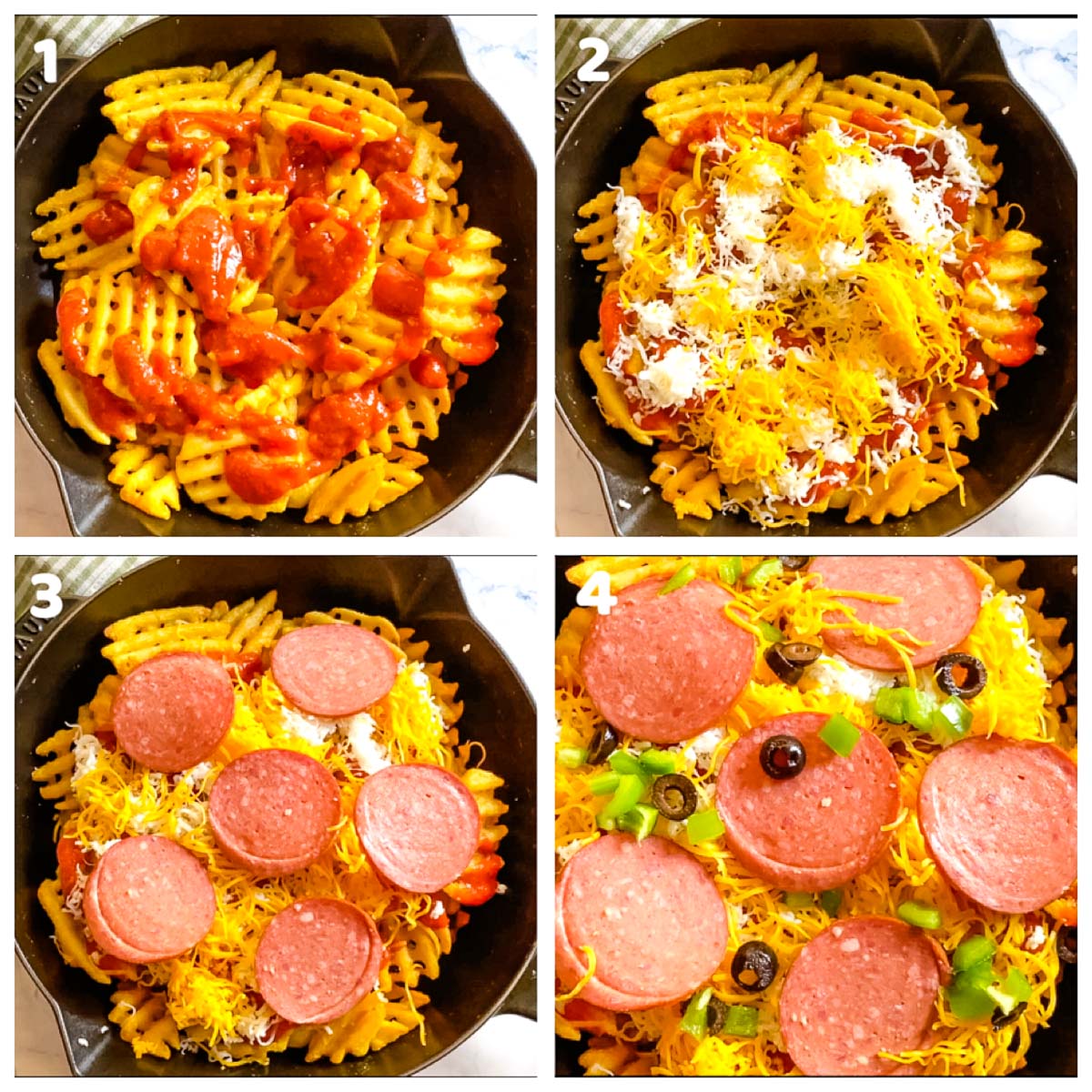 step by step photos for pizza fries