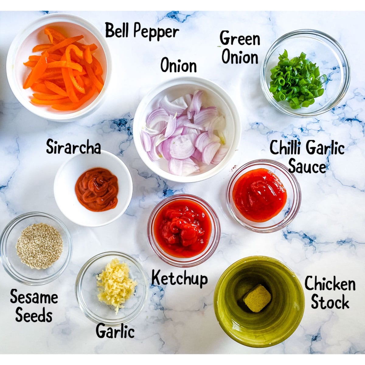 ingredients needed for chicken dragon sauce.