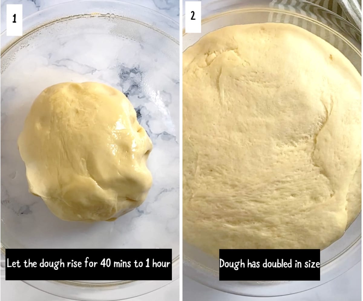 Pictures of dough proofing.