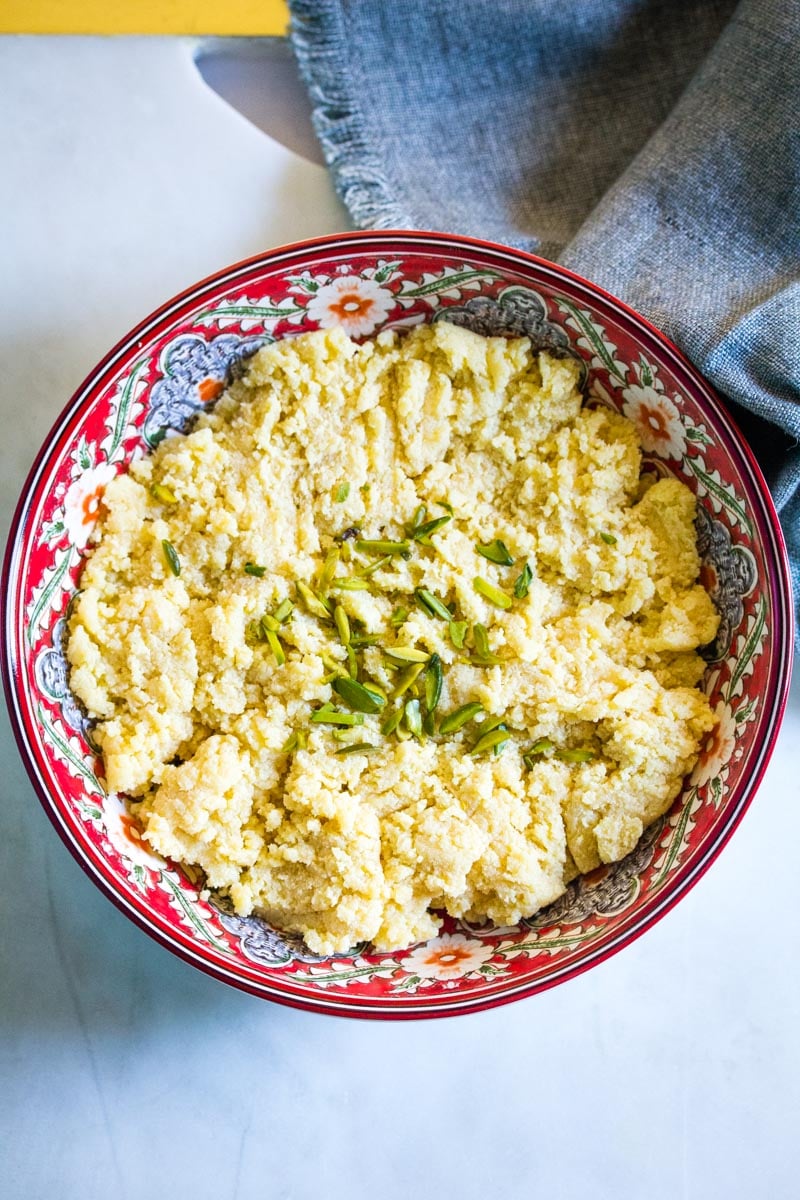 An overhead shot of homemade mawa.