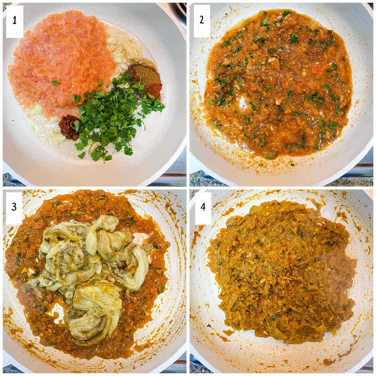 Steps to make moroccan zaalouk.