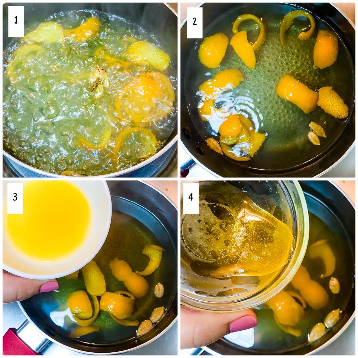 How to make tea with fresh orange peel.