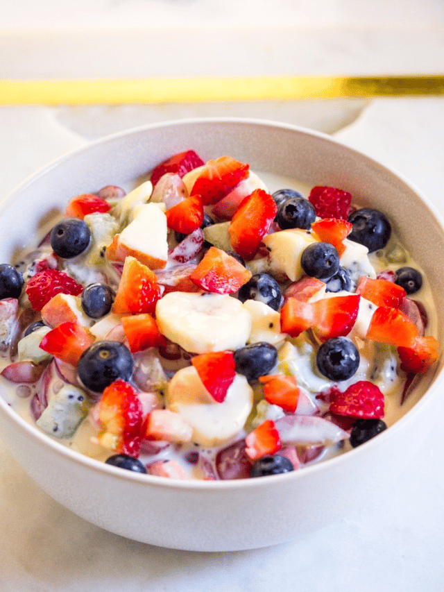 FRUIT SALAD WITH CONDENSED MILK STORY