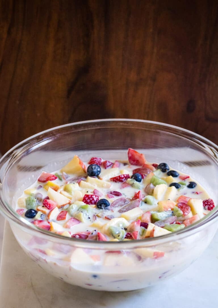 Fruit Salad with Condensed Milk I Knead to Eat