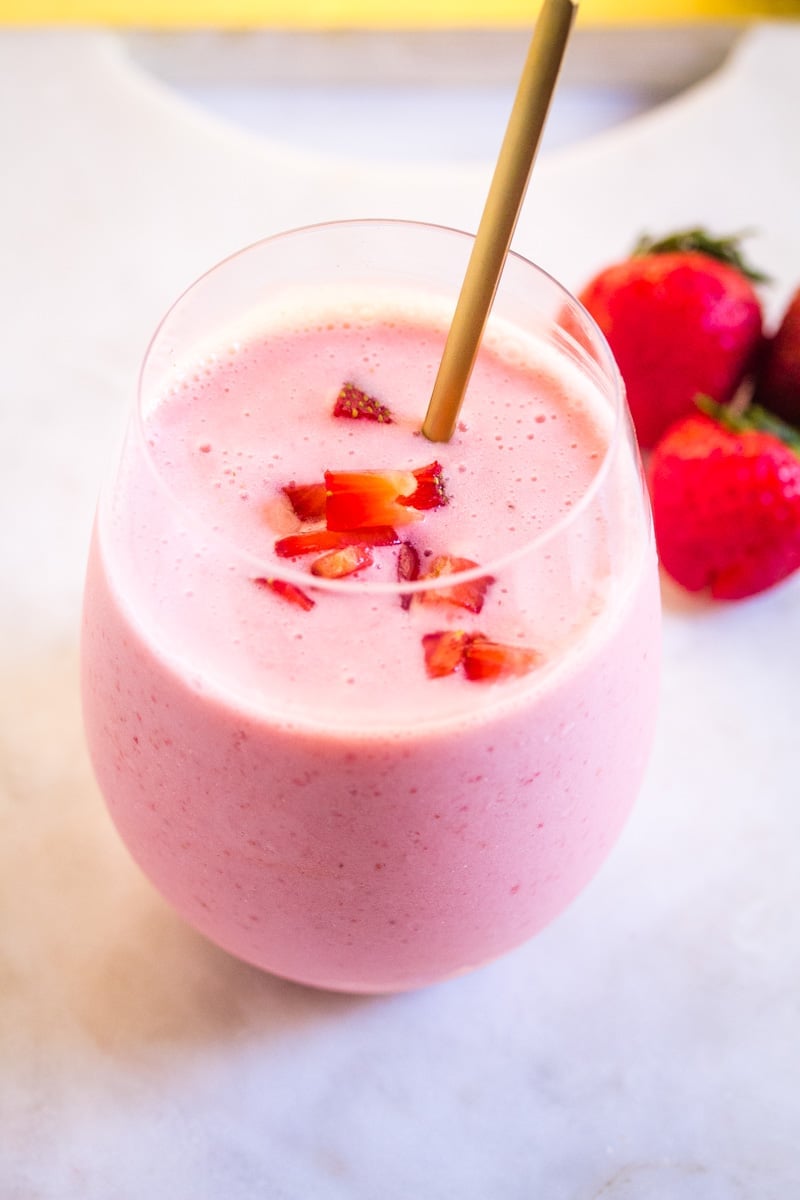 Strawberry colada with fresh berries