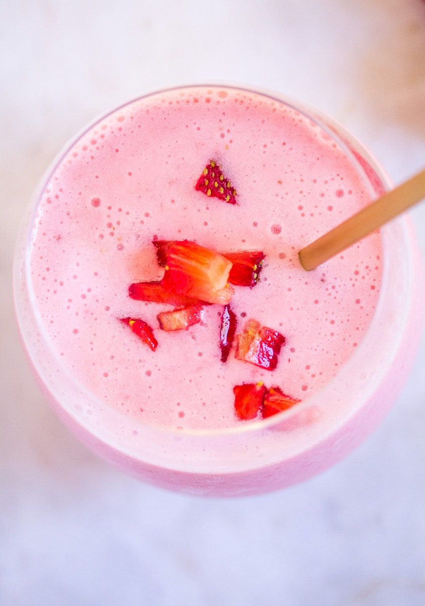 Top view of strawberry colada